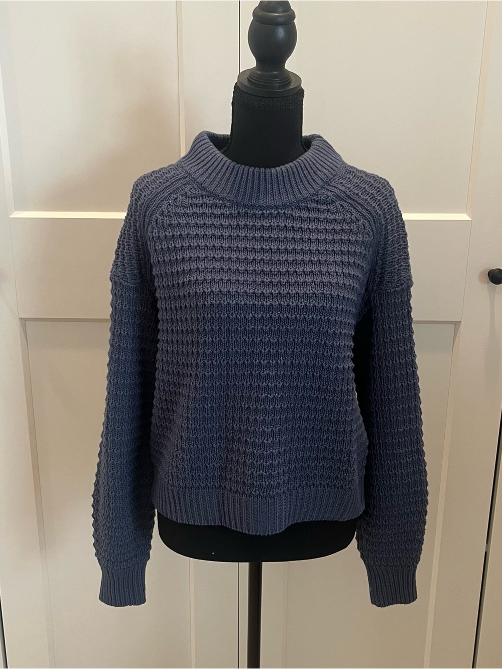 Universal Thread Women's Textured Sweater in Slate Blue Cotton Blend Casual Sz S